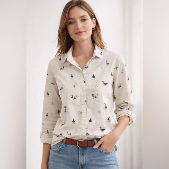 Barbour Tops - Barbour Duck Print Button Down Shirt Relaxed Fit | Cute Preppy Top